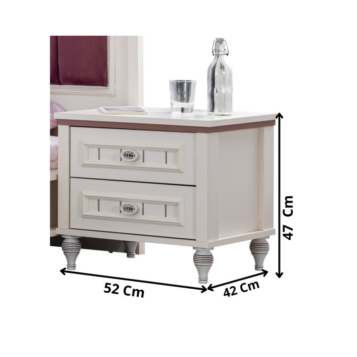 Hanah Home Ezgi Mesita de Noche Crema Claro Hanah Home Ezgi Mesita de Noche Crema Claro